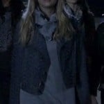 Hanna’s blue zig zag jacket and patterned leggings on Pretty Little Liars