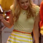 Kitty’s yellow striped skirt and petal sleeve top on Glee