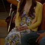 Marley’s floral maxi dress and yellow cardigan on Glee