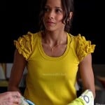 Rosie’s yellow ruffle sleeve top on Devious Maids