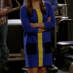 Tina’s blue and yellow colorblock dress with pockets on Glee