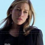 Annie’s black blazer with leather sleeves on Covert Affairs