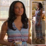 April’s pattern-striped wrap maxi dress on Mistresses