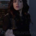 Aria’s black spiked coat on Pretty Little Liars