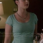 Bay’s mint green tee and denim shorts on Switched at Birth