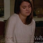 Callie’s white tee with lace sleeves on The Fosters