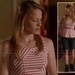 Daphne’s red and white striped peplum top on Switched at Birth