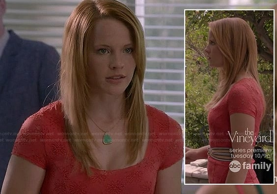 Daphne's coral lace dress on Switched at Birth