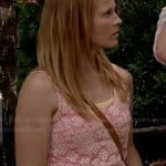 Daphne’s pink and white lace tank top on Switched at Birth