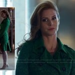 Donna’s green lace trench coat on Suits