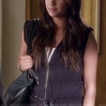 Emily’s tie front zip up vest on Pretty Little Liars