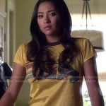 Emily’s yellow mesh roller skate tee on Pretty Little Liars