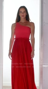 Fiona's red one shouldered gown on Burn Notice