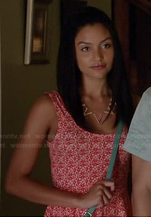 Lexi's coral pink printed dress on The Fosters