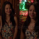 Mariana’s black floral dress and bird necklace on The Fosters