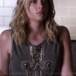 Hanna’s grey bead studded muscle tank top on Pretty Little Liars