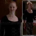 Jessica’s black lace top and printed jeans True Blood