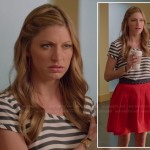 Josslyn’s striped top and red pleated skirt on Mistresses