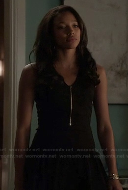 Lacey's black zip front dress on Twisted