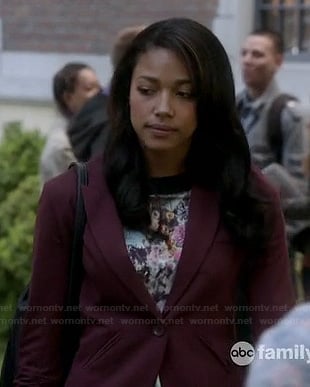 Lacey's burgundy blazer on Twisted