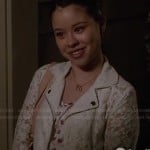 Mariana’s white lace moto jacket on The Fosters