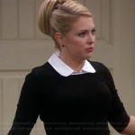 Mel’s black top and skirt with white collar on Melissa and Joey