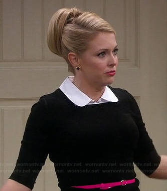 Mel's black top and skirt with white collar on Melissa and Joey