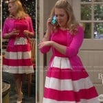 Mel’s pink and white striped dress on Melissa