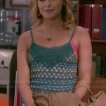 Nikki’s green crochet top on Switched at Birth