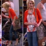 Rileys top with orange lace stripes and contrast ankle booties on Baby Daddy