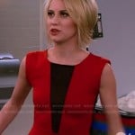 Riley’s red and black mesh “V” dress on Baby Daddy