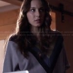 Spencer’s chevron/triangle colorblock sweater on Pretty Little Liars