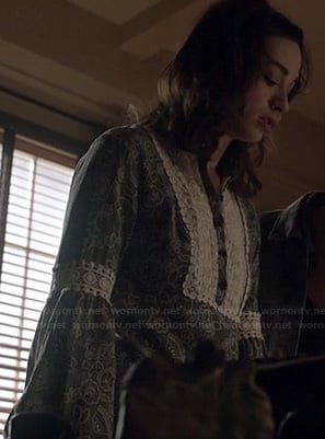 Allison's grey long sleeve dress with white lace detail on Teen Wolf