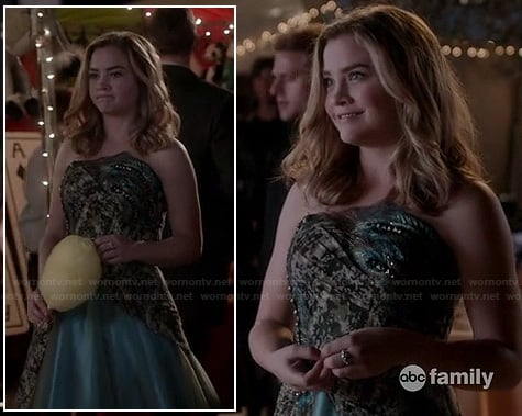 Jo's strapless formal gown on Twisted