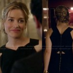 Annie’s black gown with back cutouts and zip on Covert Affairs