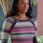 April’s pink and brown striped sweater on Mistresses