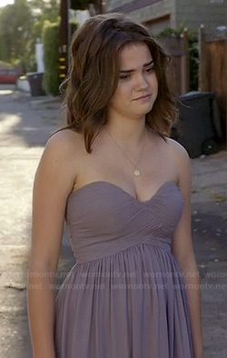 Callie’s mauve purple strapless dress at the wedding on The Fosters