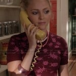 Carrie’s burgundy and pink bug print dress on The Carrie Diaries