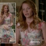 Daphne’s floral v-neck flared dress on Switched at Birth