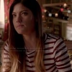 Debra’s red and white striped tee on Dexter