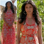 Divya’s orange printed wrap maxi dress on Royal Pains