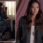 Emily’s grey/green gingham check shirt on Pretty Little Liars