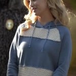 Jenna’s blue mesh hoodie on Wilfred