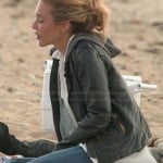 Katie’s leather hooded jacket on The Vineyard