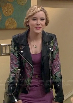 Lennox’s floral leather jacket on Melissa and Joey