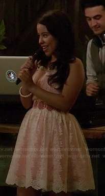 Mariana’s white and pink lace dress at the wedding on The Fosters