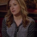 Maura’s blue multi-print shirt on Rizzoli and Isles