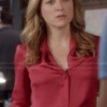 Maura’s red satin blouse on Rizzoli and Isles