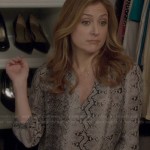 Maura’s snake print v-neck blouse on Rizzoli and Isles