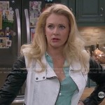 Mel’s black and white leather/denim jacket on Melissa and Joey